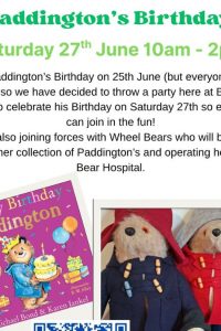 Paddington’s Birthday Celebration – Saturday 27th June 10am – 2pm